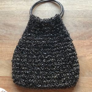 Anteprima metallic black beaded bag
